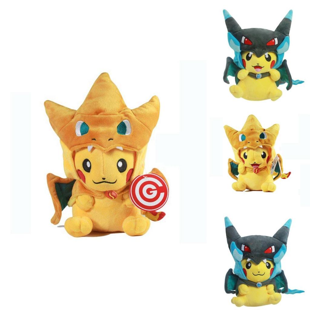 Adorabili Peluche Cosplay di Pikachu Mega Pokemon Cos Charizard Morbido Peluche Giocattolo per Bambini Per Accoglienti Abbracci