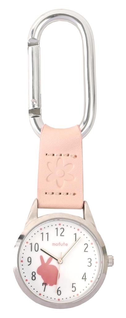 Pocket Watch Analog Carabiner Watch Animal Yorkie Rabbit Pink [Fieldwork] Women's MKK2316-3