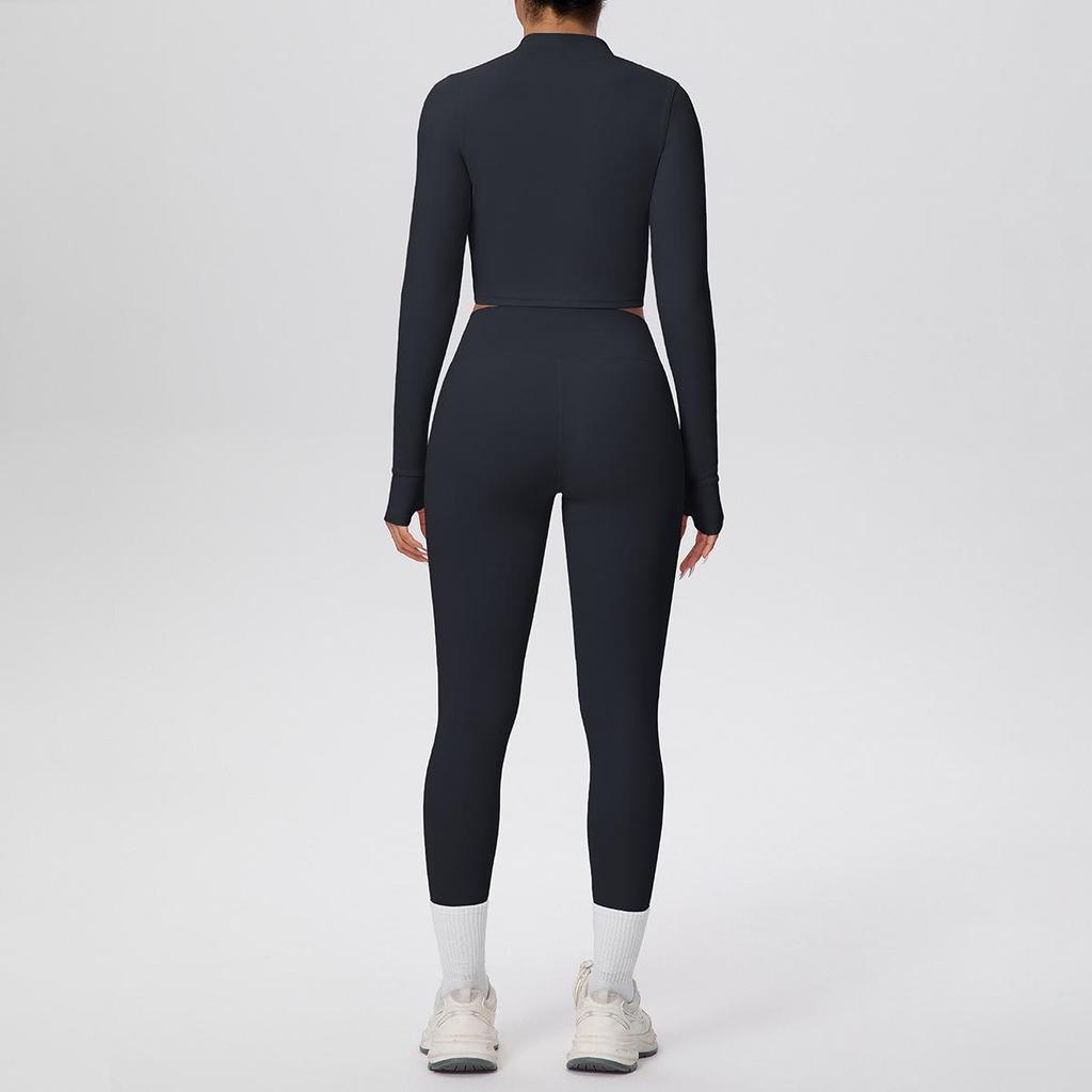 Solid Color Racerback Yoga Three-piece Set for Fitness & Running