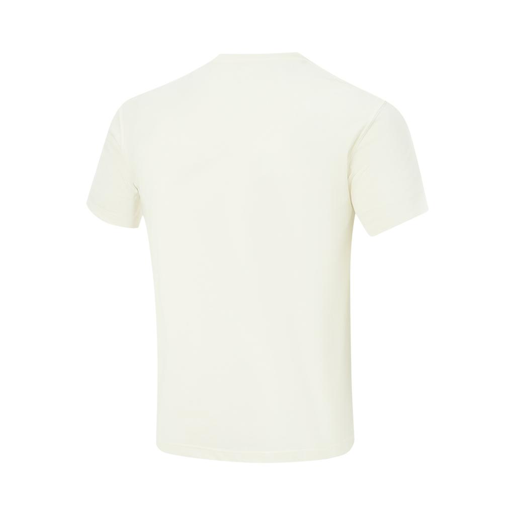 Li Ning Basketball Series Sports Fashion Versatile Casual Round Neck Letter Print Short Sleeve T-Shirt Men Tops Off-White AHSVG51-1