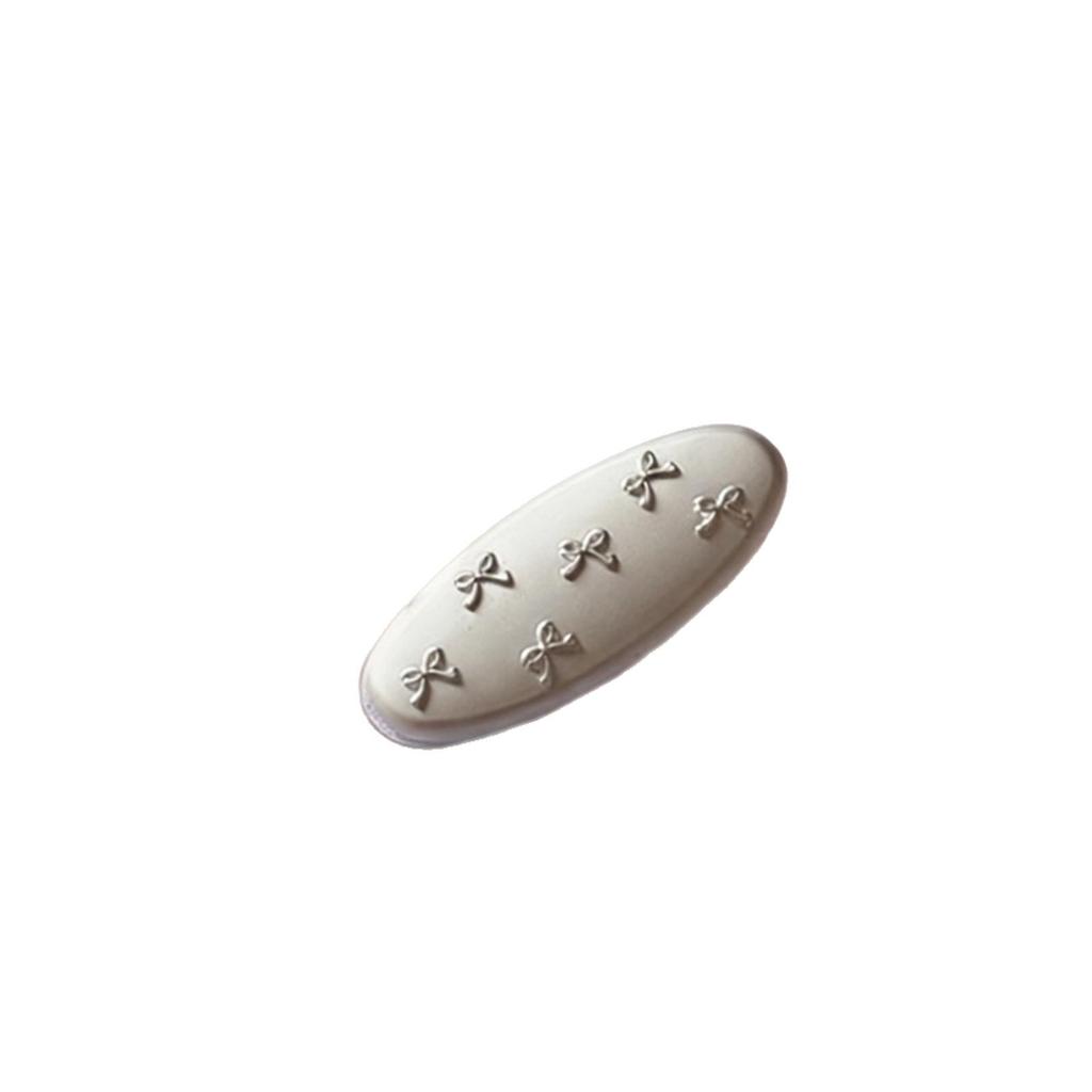 Korean Style Silver Oval Bow Hair Clip for Women - Exquisite Cute Duckbill Accessory