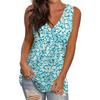 Women's Casual Fashion V-Neck Sleeveless Pullover Top Printed Vest T-Shirt