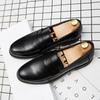 2025 Men's Large Size Slip-On Leather Loafers: Formal Business Shoes
