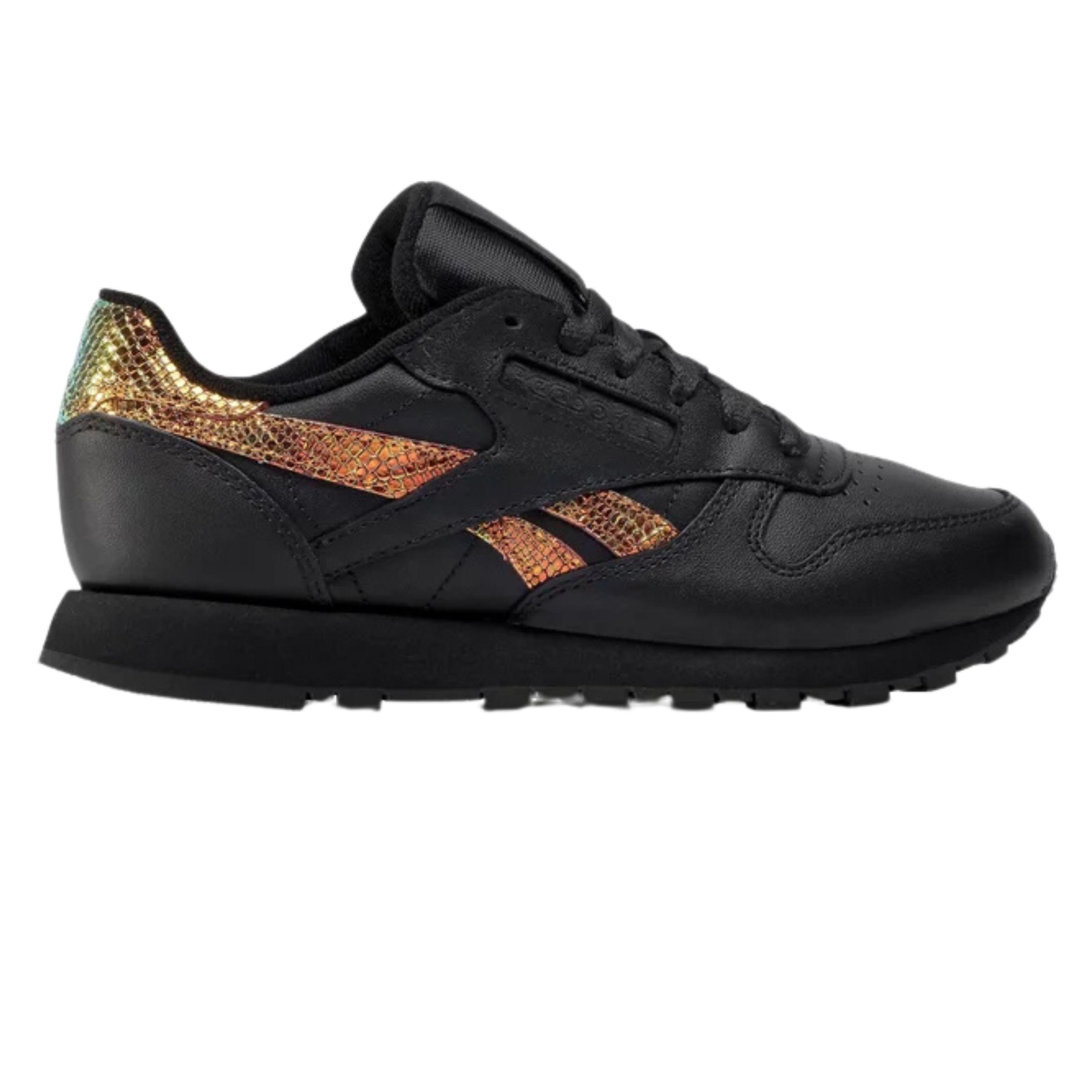 

Женские спортивные кроссовки REEBOK CL LTHR FW6164 - черные r. 38,5 38,5 чёрный