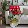 Tuniu Christmas Red Gift Blanket Soft Cozy Warm Throw Blanket for Sofa Bed Home Decoration