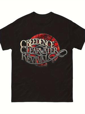 Credence Clearwater Revival Vintage Band Logo T-Shirt - 100% Cotton Retro Tee with Iconic CWRR Graphic