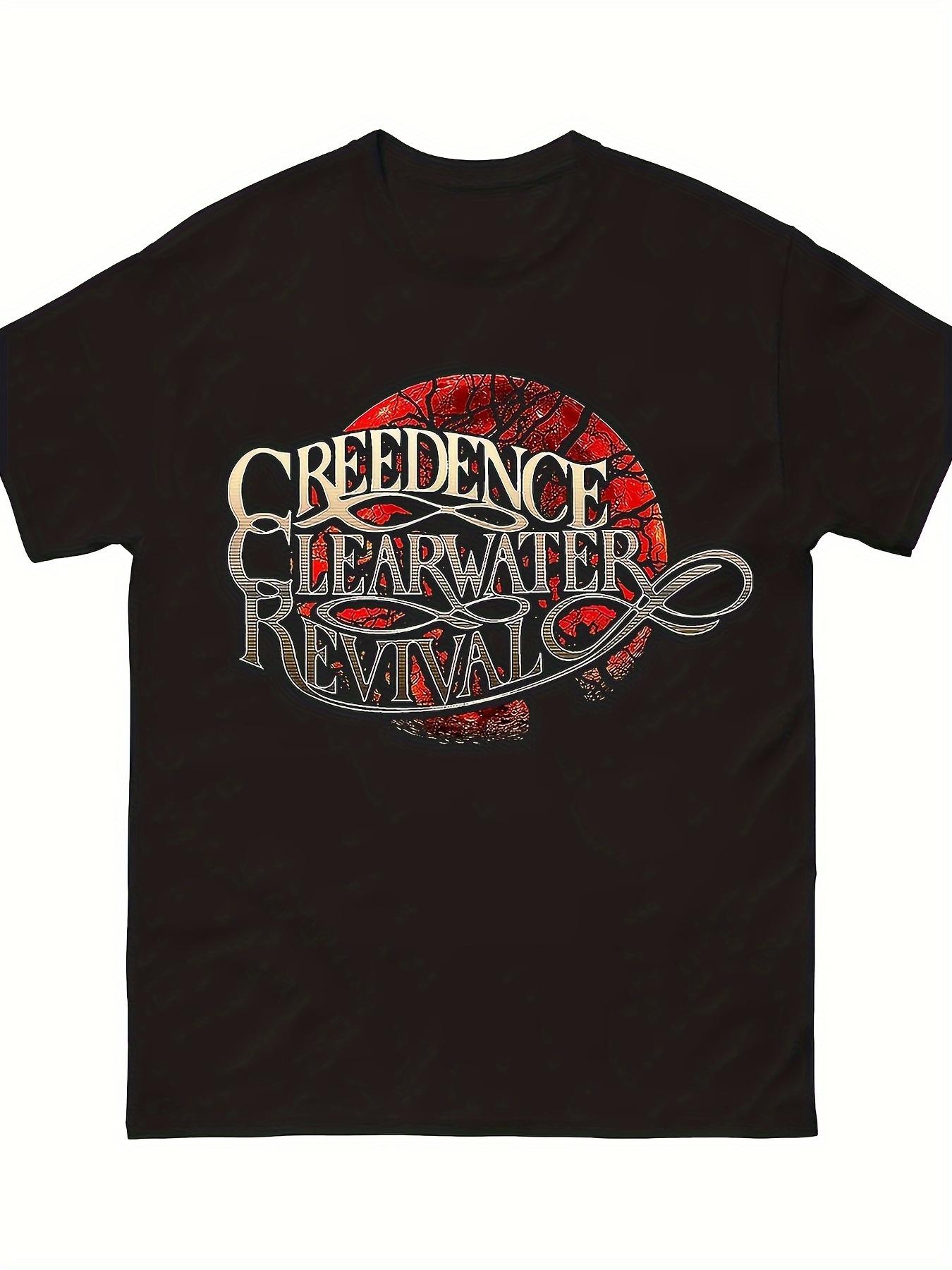 

Credence Clearwater Revival Vintage Band Logo T-Shirt - 100% Cotton Retro Tee with Iconic CWRR Graphic S