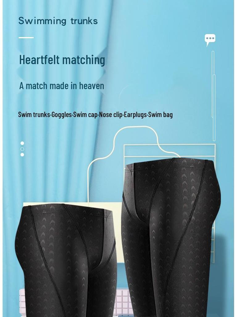 Pánské rychleschnoucí plavky z žraločí kůže a set čepice - Závodní voděodolné plavky