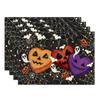 Black Spooky Love Heart Spider Web Halloween Placemats Table Mats for Party Home Kitchen Dining Table Decorations 12x18 Inch
