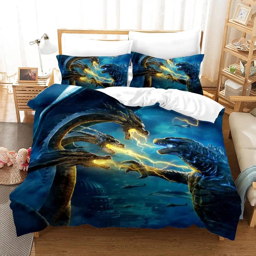 Animal Dinosaur Digital Print Duvet Cover Set, 3D Bedding Set For Kids Adult Bedspread Cover Room Decor 2Pcs With Pillowcases