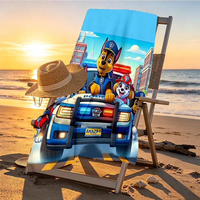 PAW Patrol Print Beach Towel Design, Soft, Lightweight. for Home Bathroom, Spa, Pool, Yoga, Surfing, Camping, Gift for Family, Friend