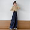 MUMUWU Girls' Straight Wide-Leg Denim Jeans