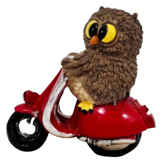 

Resin Owl Statue Funny Owl Riding Motorcycle Figurine Cute Forest Animal Ornament for Home Indoor Outdoor Garden Patio Yard Decor 1pc