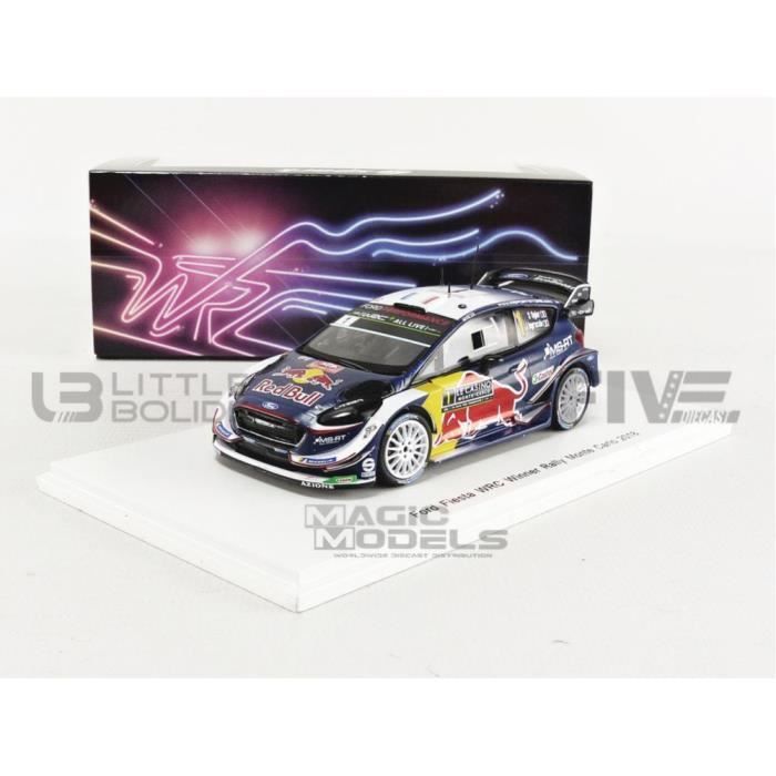Voiture Miniature de Collection - SPARK - FORD Fiesta WRC - Bleu / Argent - 1/43 - Monte Carlo 2018