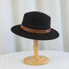 Summer beach trip sun hat for women with a high-end feel, straw woven large brim sun hat, French flat top grass hat