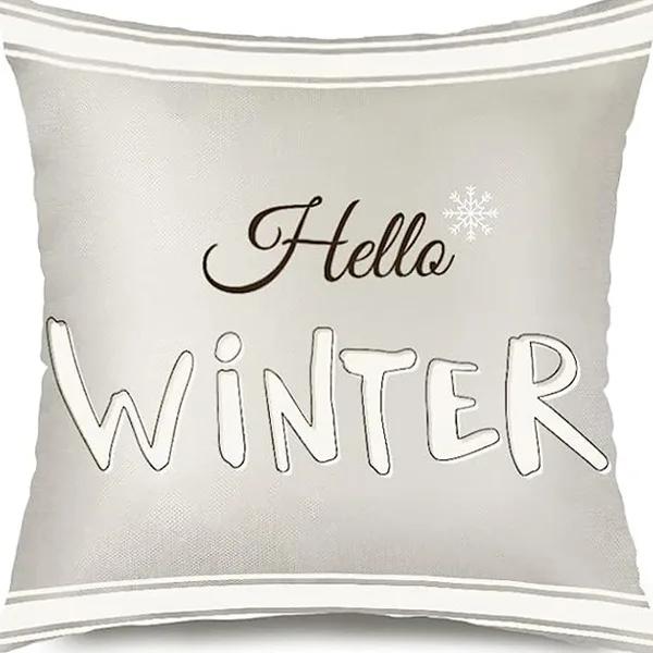 Winter Series Christmas Eve Linen Pillowcase Home Living Room Sofa Bedroom Cushion