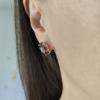 Серебряные серьги с натуральным гранатом 3.933ct, фианитами (2191452)