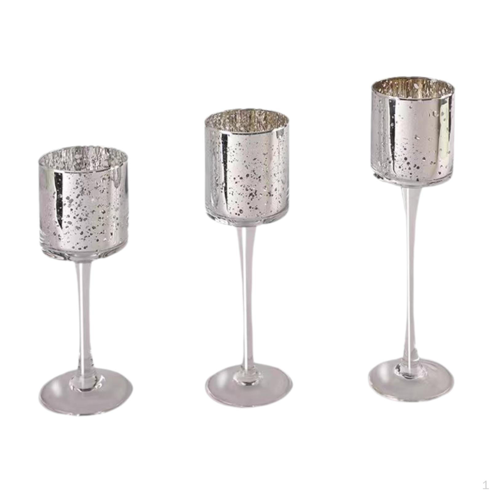 

3 шт. стеклянный подсвечник конусный каминный подсвечник для столовой gold