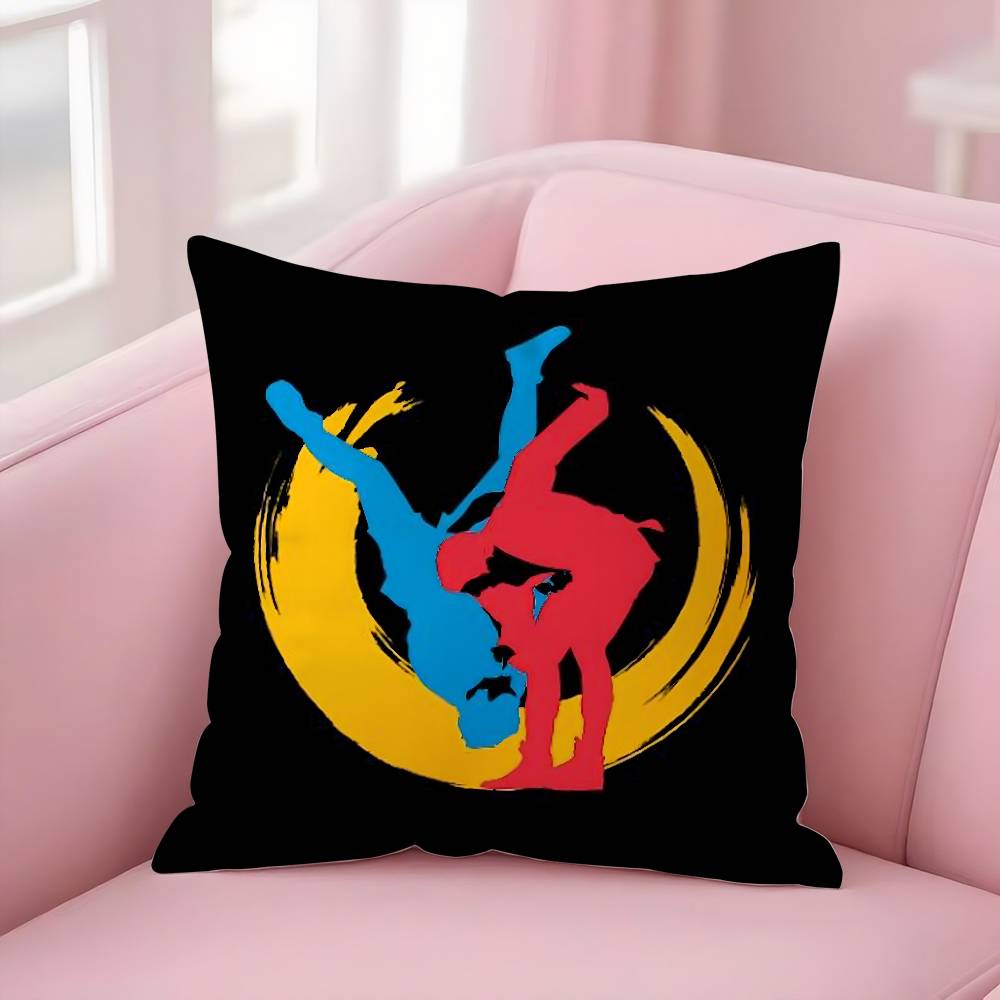 Sports Judo Martial Arts Pillow Case Sofa Short Plush Double-Sided Hd Printing Room Home Office Gift Cushion Cover