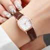 Fashion Minimalism Women Watches Small Square Dial Leather Strap Quartz Watch for Girls Clock