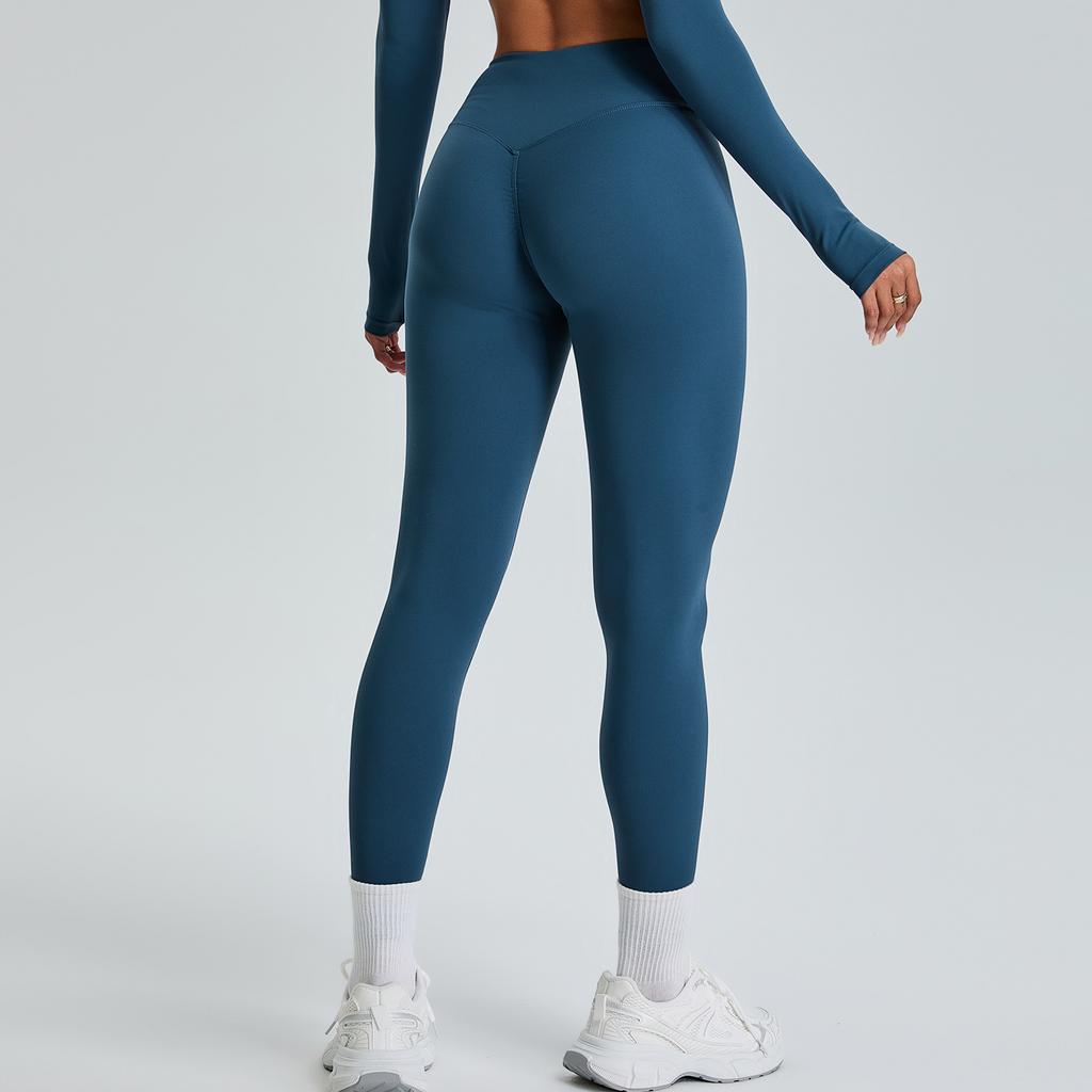 New nude quick-drying running fitness pants breathable tight belly sports pants high waist hip yoga pants women