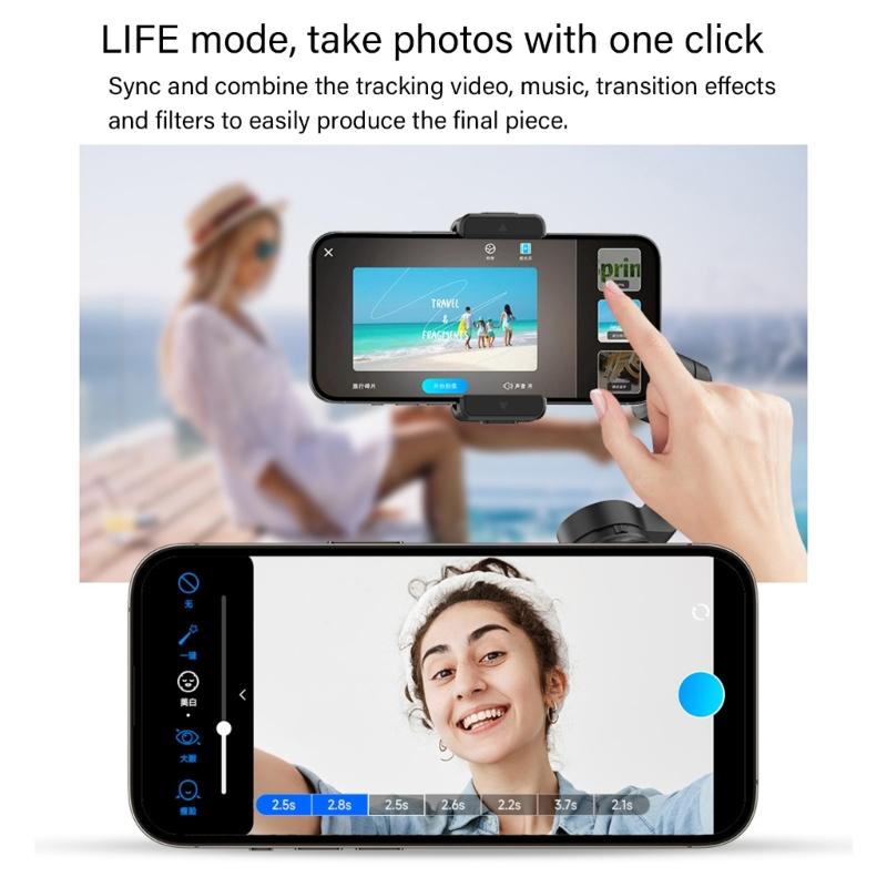 AI Power Orthogonal 3 Line Phone Gimbals Strong Phone Stabilizers Multifunctional Phone Gimbals for Video Recording