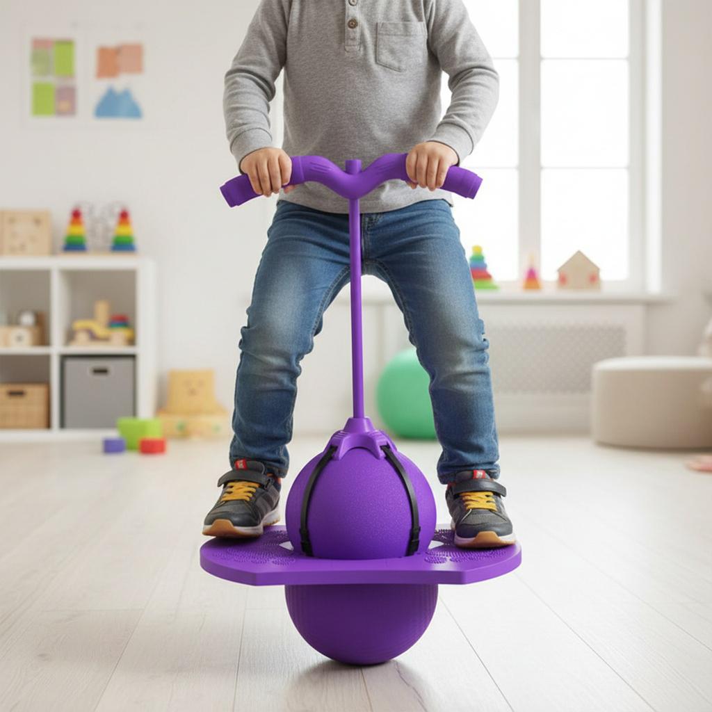 Nouă Baloane Pogo cu Mâner și Pompă Jucărie Sărituri Înalte Ball Sărituri Echilibru Sigur și Distractiv pentru Copii Băieți și Fete Joacă în Aer Liber