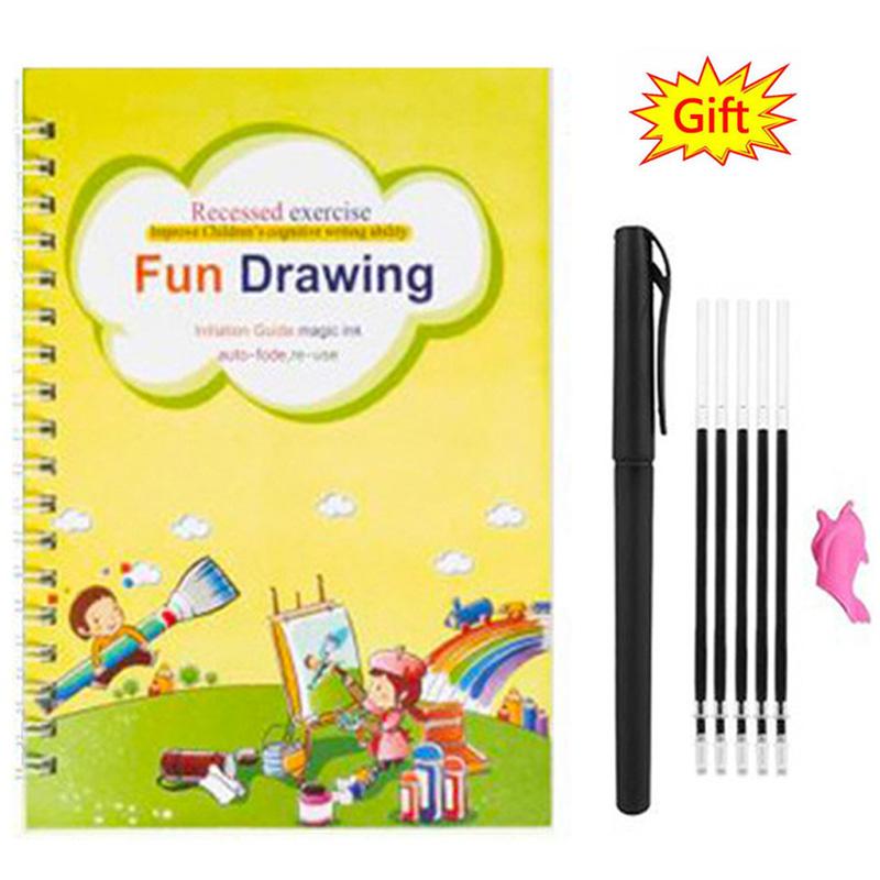 Free Shipping SANK Copybooks Pen Magic Copy Book Free Wiping Children's Kids Writing Sticker Practice Copybook For Calligraphy
