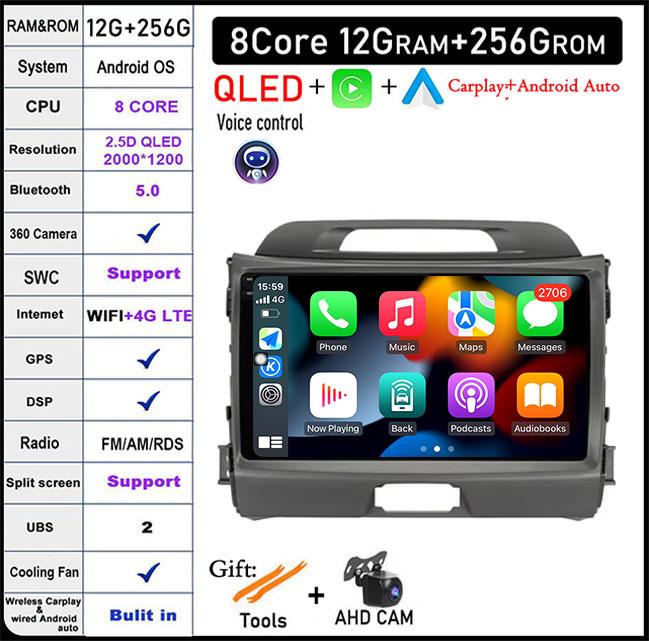 Android 14 For KIA Sportage 3 2010 2011 2012 2013 2014 2015 2016  9" Autoradio Car Radio Multimedia Player Navigation Video GPS