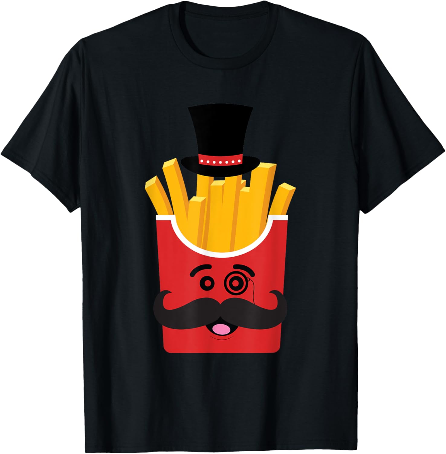 

Funny French Fries Magician Monocle Moustache Graphic Printed Women T-Shirt Casual Summer Casual Top Tshirt Clothing - Men s ... S разноцветный