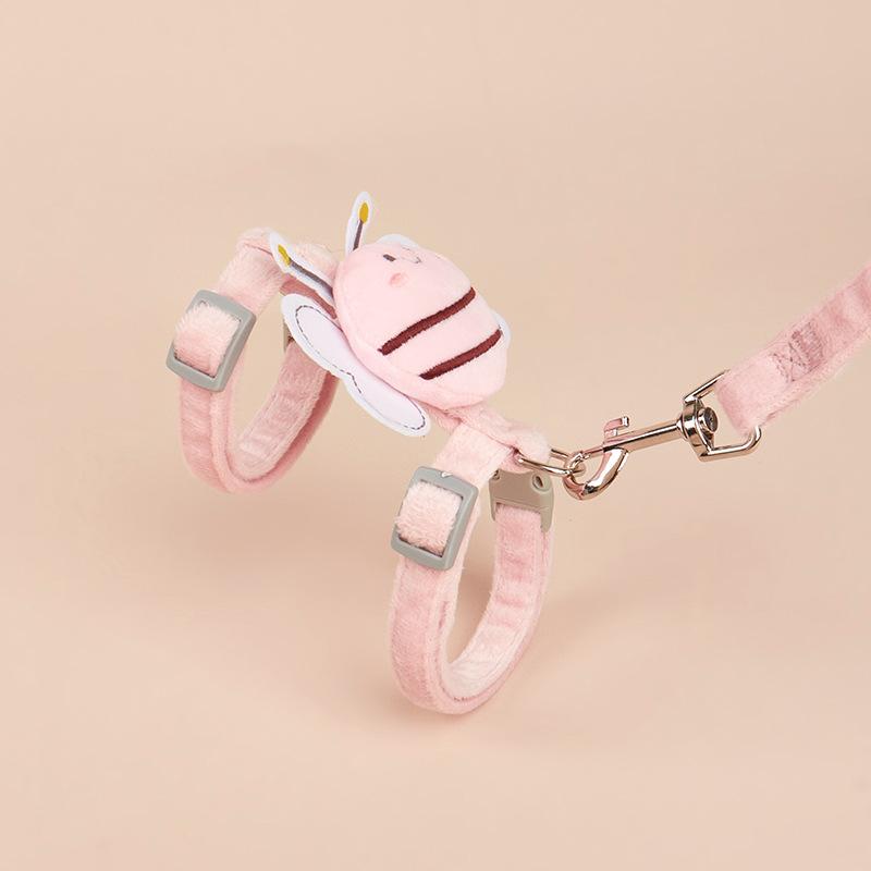 Dog Leash Bee Cat Chest Back Nylon Anti-break Free Walking Cat Rope Pet Supplies