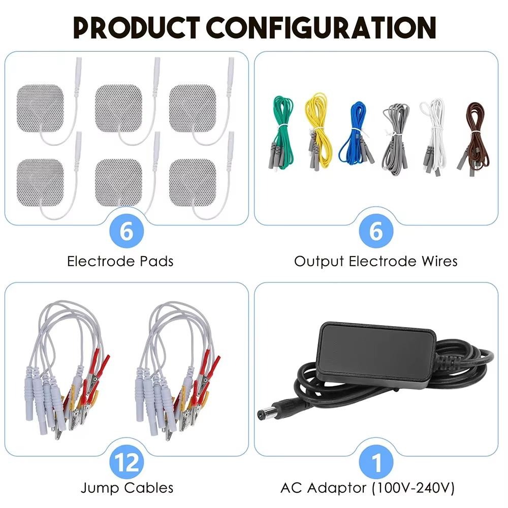 6 Output Electroacupuncture Muscle Stimulator TENS Neuromuscular Relaxation Massager Portable Multi-Mode Acupuncture and Moxibustion Device