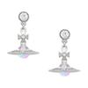 Vivienne Westwood Enamel Brass Crystal Earrings Women's Silver 8053195172863