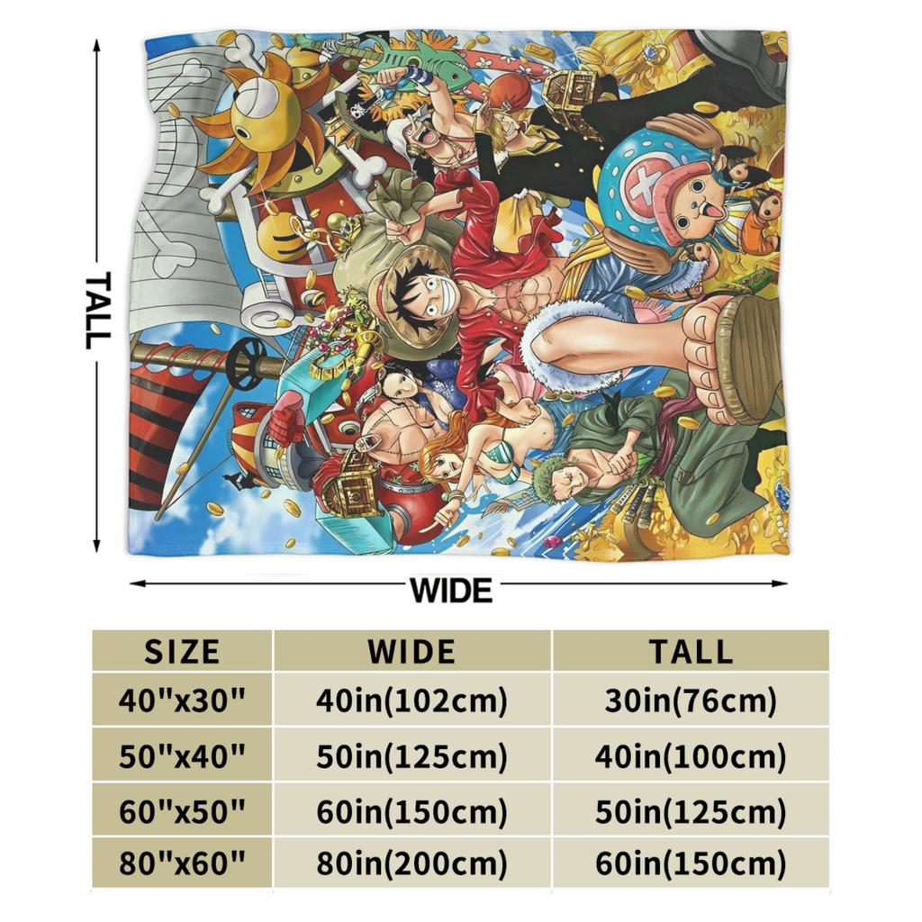 Luffy Anime Blanket  Flannel Throw Blanket Bedding Couch Portable Ultra-Soft Warm Bedspreads,