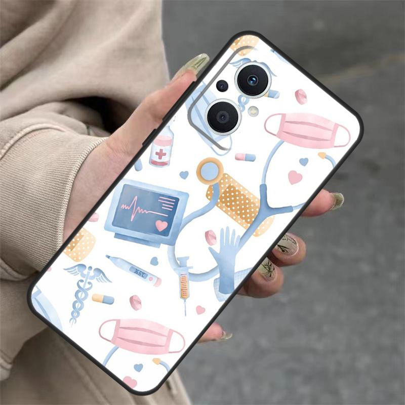 Cartoon Doctor Nurse Case For OPPO Reno 11 11F 10 Pro 4Z 5Z 8T 5 6 7 8 Lite OPPO Find X5 X6 Pro X2 X3 Lite Cover