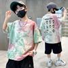 2025 Boys' Trendy Tie-Dye Cotton T-Shirt: Short-Sleeve, Breathable Summer Streetwear for Older Kids