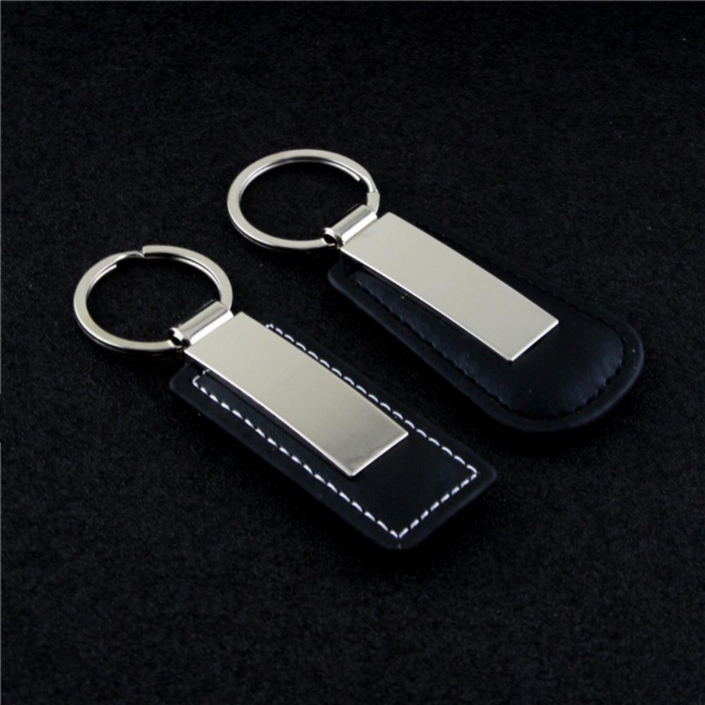 Custom LOGO Name Metal Leather Keychain Car Moto Keyring Motorcycle Pendant Key Chain Ring Gift