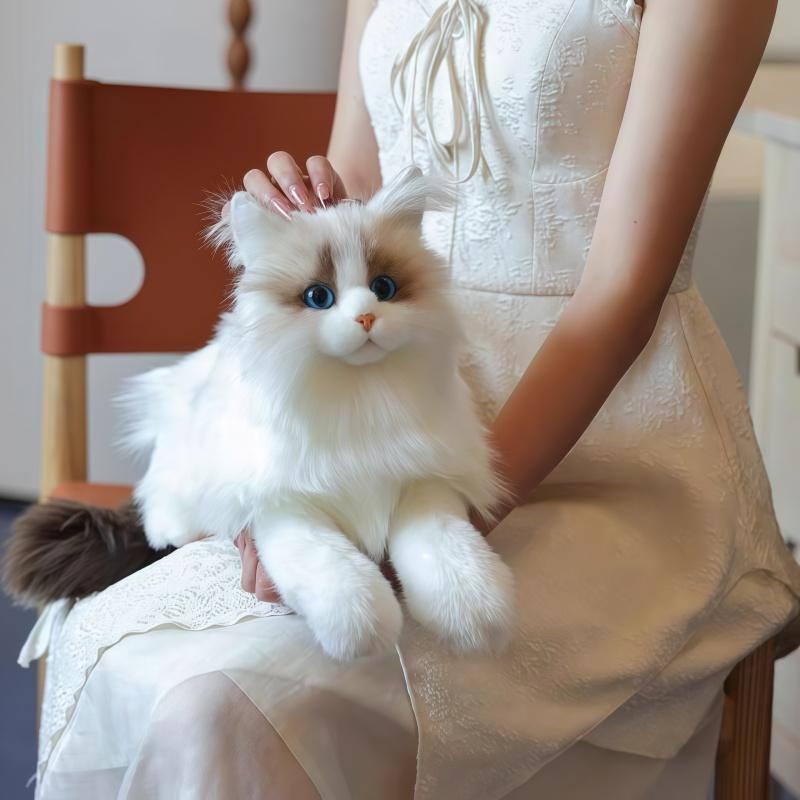 Lifelike Plush Toy Cat Soft Simulation Cat Doll Children'S Gift Elderly Companion Comfort Cute Pet Modeling Doll