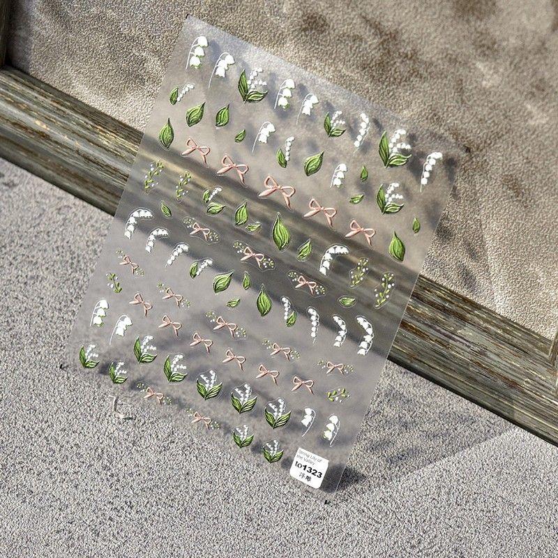 

Skewers Linglan Tulip Nail Sticker Relief Tomoni Hot Style Adhesive 5D Nail Sticker Japanese Style Decorations String Lily of the Valley 1323((Thin and tough))