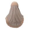 Women Headscarf Hat Lightweight Breathable Soft Crystalline Golden Wire Design Head Wrap Color-blocked Turban Hat