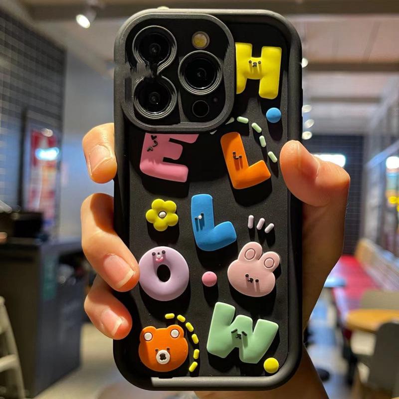 

3D Cartoon Silicone Phone Case for Apple 15 Pro, 14 Pro Max, XS Max iPhone 11