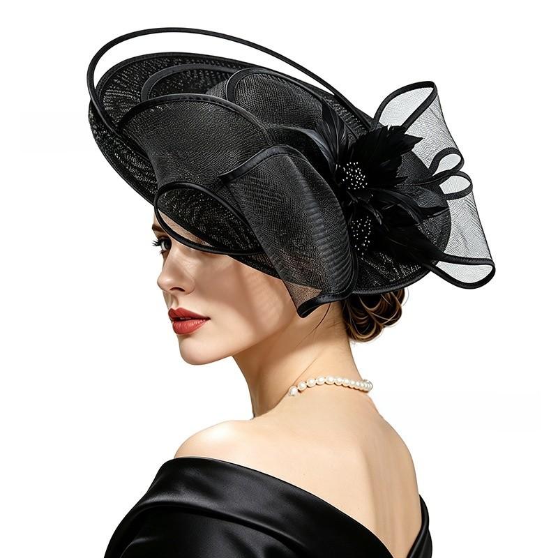 Vintage Flower Embellished Top Hat For Weddings And Costume Parties