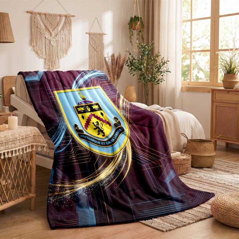 Burnley Football Print Flannel Blanket Soft Warm Sofa Bed Throw Blanket For Home Office Bedroom