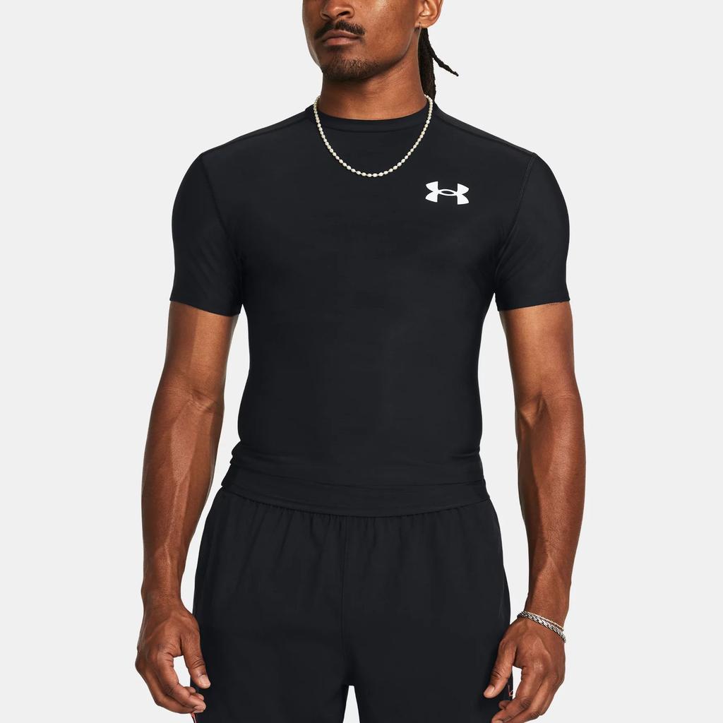 Under Armour HeatGear® OG Logo Print Crew Neck Slim Fit Short Sleeve T-Shirt Men T-Shirts Black 1387560-001