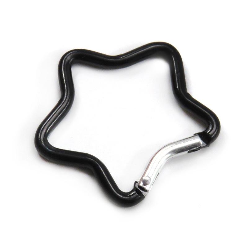 1/2/5PCS Outdoor Star Shaped Spring Locking Carabiner Clip Keychains for Backpack Camping Hiking Traveling Multicolour