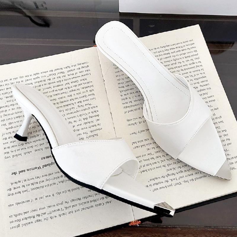 Fashion High Quality Pointed Toe Shallow Women Sandals Fashion Open Toe Thin Heel Slide Sandals Elegant Simple Comfortable Designer Shoe