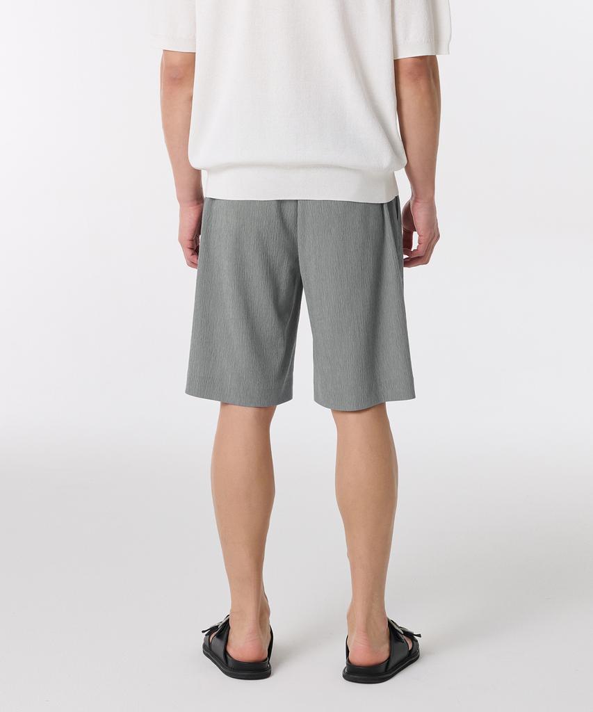 MUSINSA STANDARD Crinkle One-Tuck Wide Banding Shorts [Gray]
