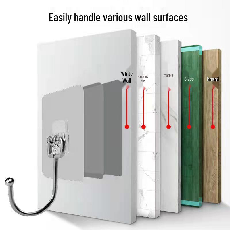 Strong Adhesive No-Drill Wall-Mounted Suction Cup Hook – No-Mark, Load-Bearing for Kitchen Use