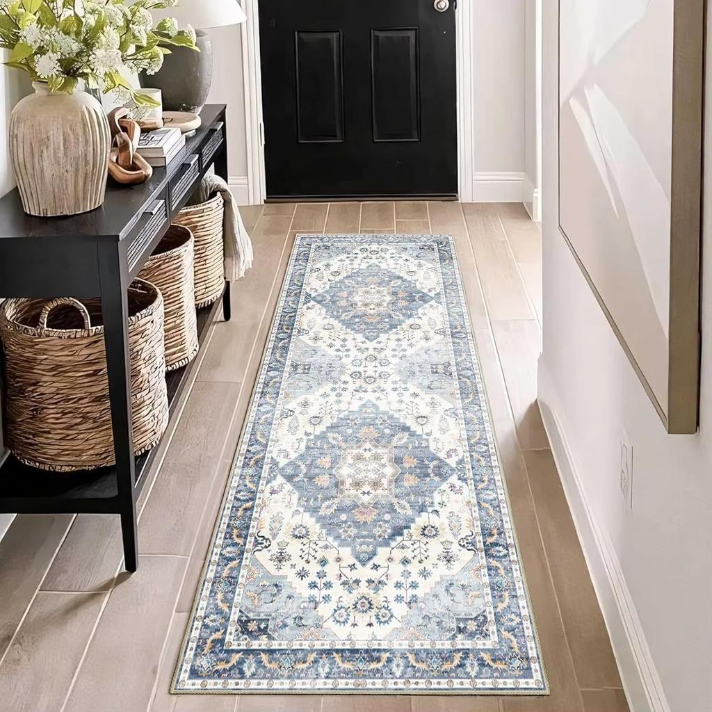Alfombra Larga de Cocina Estilo Bohemio Alfombra Grande Suave Impermeable Sala de Estar Dormitorio Entrada Felpudo Decoración del Hogar
