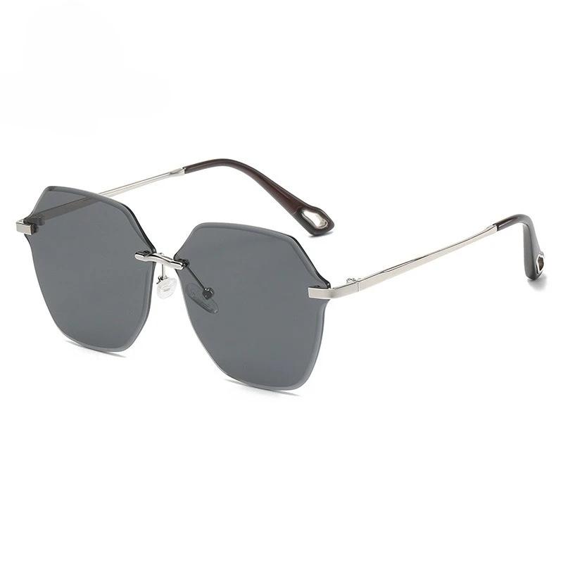 Frameless Vintage Gradient Sunglasses Fashion Rimless Big Frame Women Sunglasses Trendy Outdoor Anti-ultraviolet Eyewear Unisex